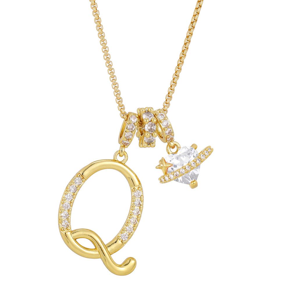 Cross-border necklace dopamine 26 English letter necklace girl light luxury niche high-end Amazon pendant jewelry