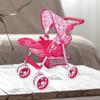 Kinder Rollenspiel Baby Kinderwagen Schiebewagen für Kinder mit Eisenrahmen Herzmuster Rollenspielzubehör
