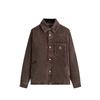 Washed Corduroy Brixton Puffed Shirt Jacket Saddle Men Tops Brown KHM010915-201
