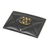 CHANEL 19 Bag Metal-embellished diamond quilting Lambskin leather Cardholder wallet Women's style Black