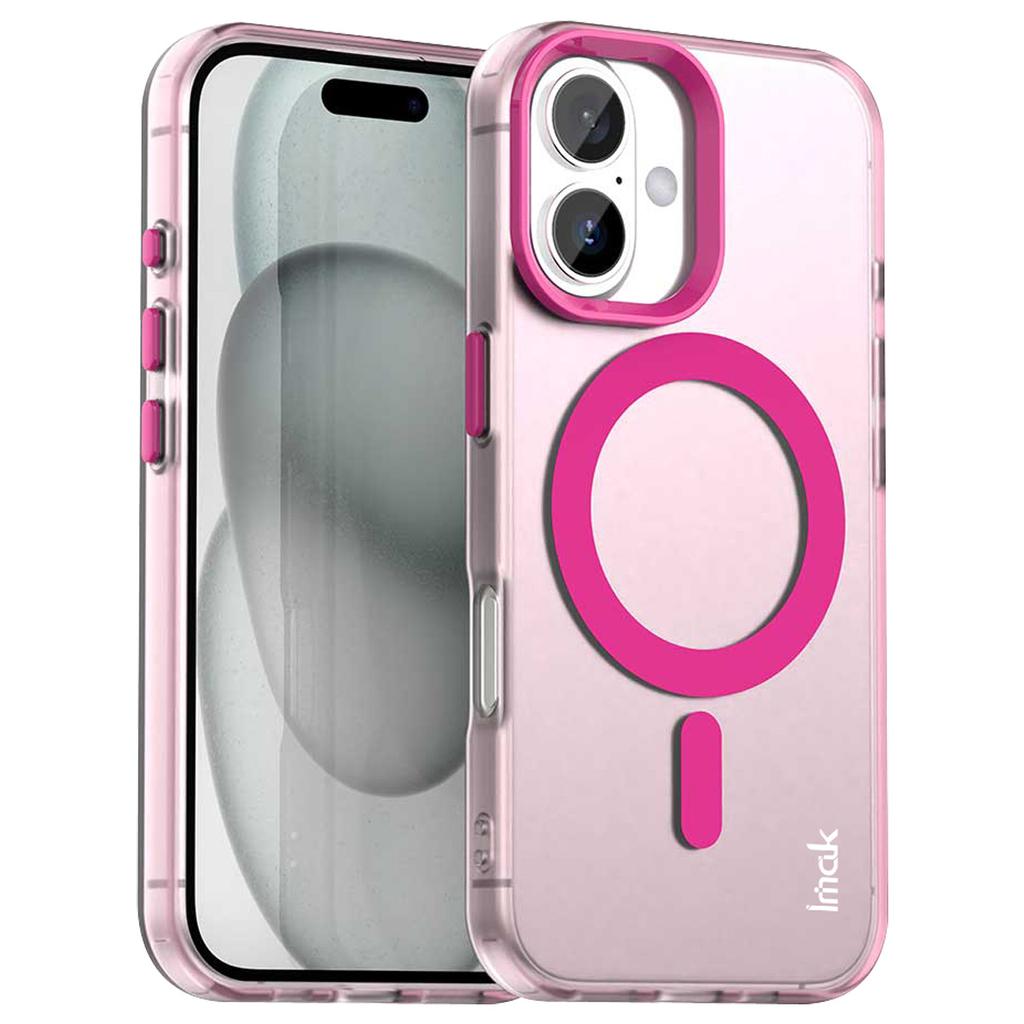 IMAK For iPhone 16 Case Compatible with MagSafe Candy Color Anti Drop TPU+PET Back Cover