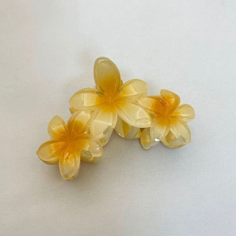 1pc Conjoined Egg Flower Claw Clip Beach Vacation Flower Hair Clip, Shark Clip Hair Accessory Headband