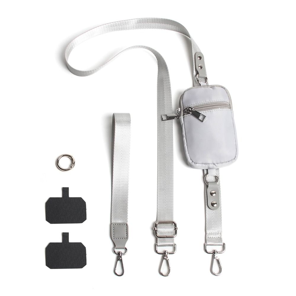 Zippered Pouch Phone Lanyard Wallet Detachable Mobile Phone Lanyard  Phone Accessories