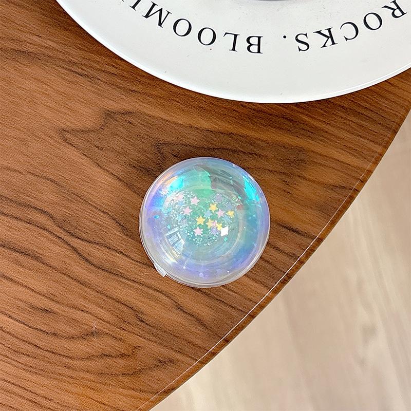 Small Fresh Laser Crystal Ball Flower Sequin Mobile Phone Airbag Bracket Paste Dream Girl Heart Ring