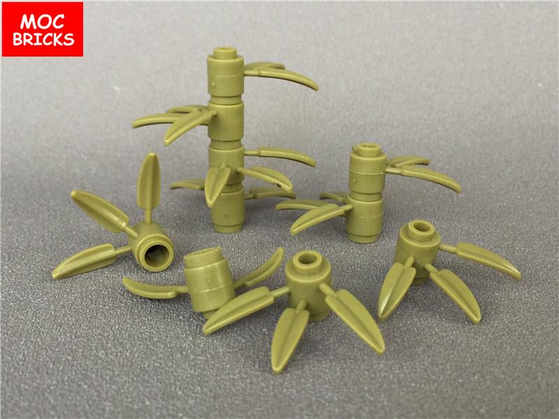 Non-Toxic 20Pcs/Lot Moc Bricks The Plant Green Bamboo Tree Leaves For Flowers Fit With 30176 Diy Building Blocks Figure Toy Kids Toys Gift