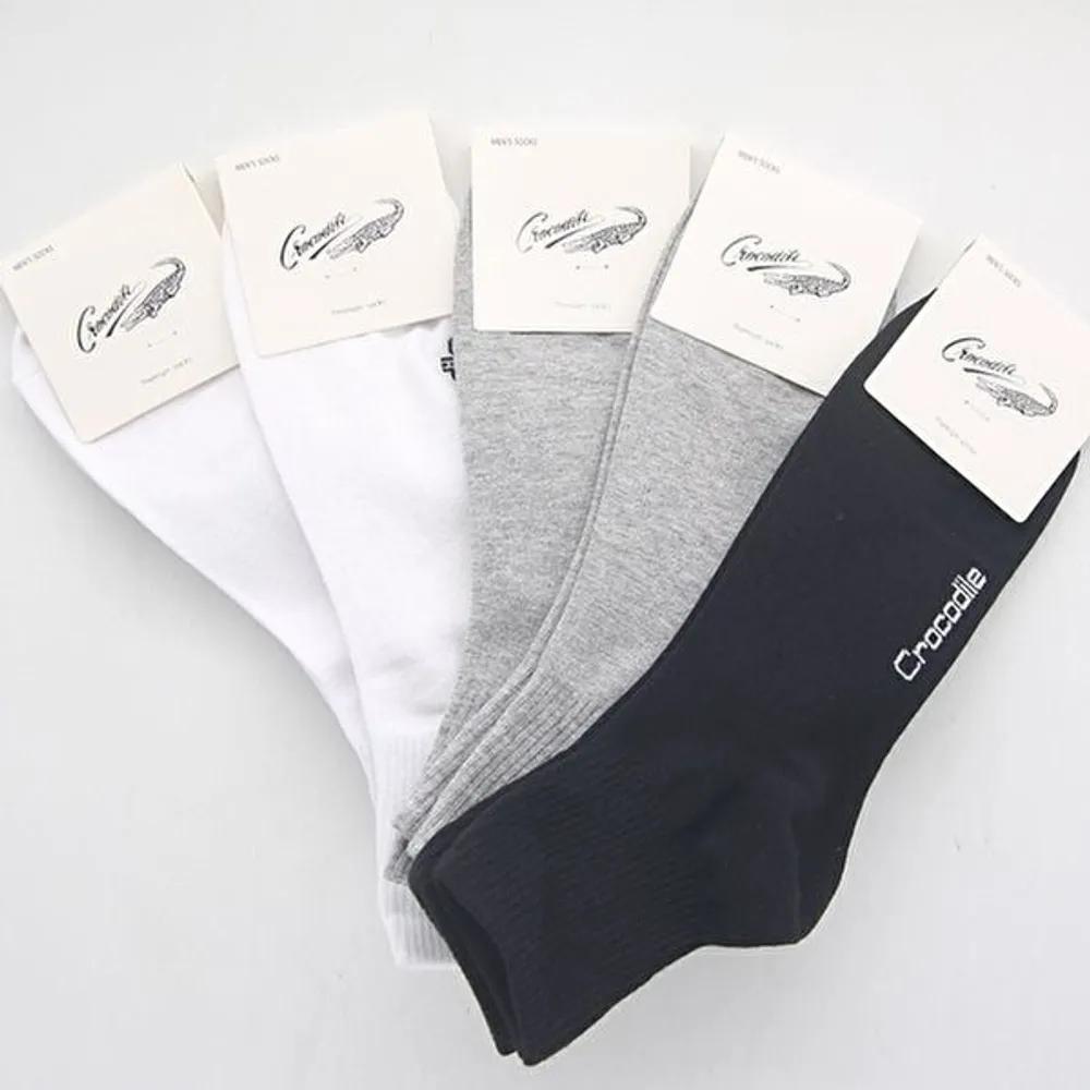 Crocodile Men s Mid-calf Socks 5 Pairs gray