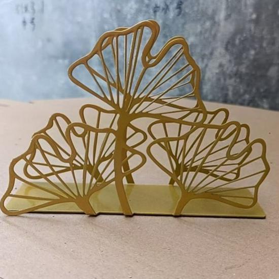 Ginkgo Leaf Metal Napkin Holder: New Chinese Style Towel Rack for B&B or Hotel Display