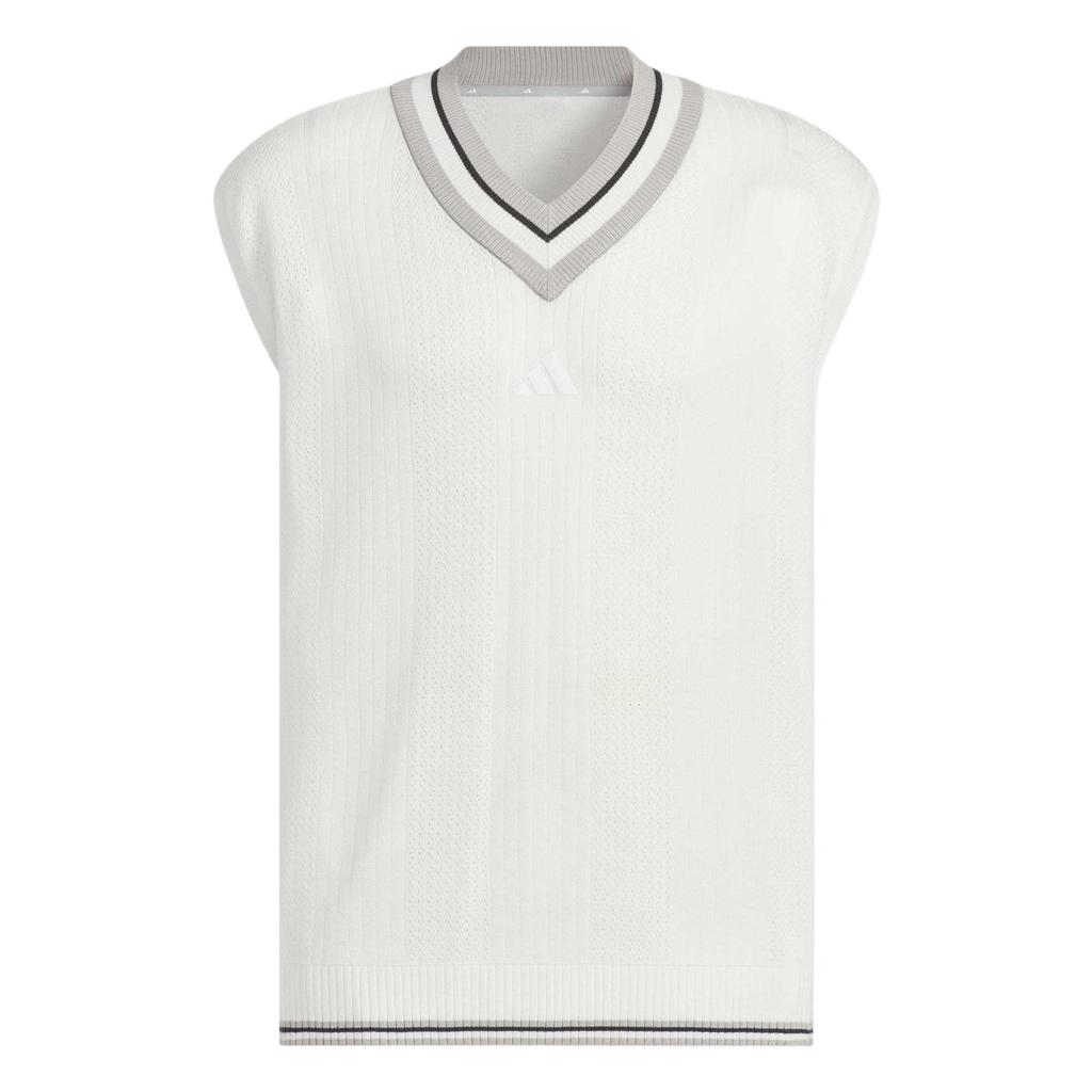 Adidas Knit Vest Logo V-Neck Sports Vest Unisex Vests White JE8304