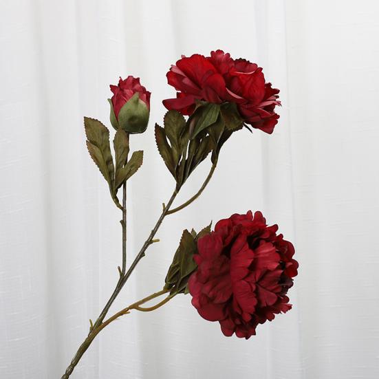 Faux Silk Flower Decorative DIY Vibrant Color Practical Flower Arrangement Fake Peony Home Decor