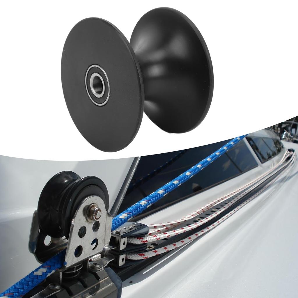 Xuuyuu Boat Trailer Roller 90X64mm Plastic Metal Boat Yacht Trailer Black