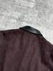 2024 Women's Retro Suede Velvet Lapel Jacket - Wine Red