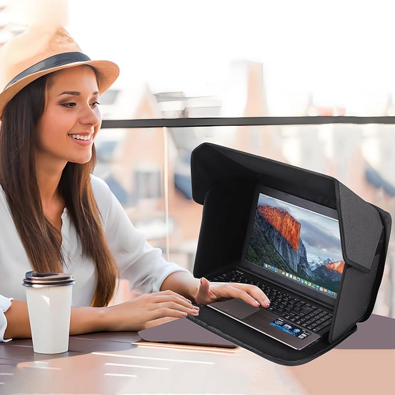 Portable Laptop Sun Shade, Foldable Anti-Glare Privacy Hood For 14–16 Inch Laptops, Lightweight Outdoor Screen Protector