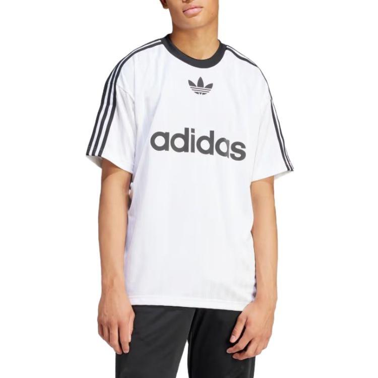adidas T-shirt Adicolor Tailles Asiatiques 'Blanc Noir' Homme IM9459