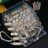 1pc Jewelry drawer storage box, transparent display box, earring, ring, necklace organizing container with compartments