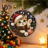 Indoor Outdoor Christmas Decorations 6 Pcs Pearl Art Ornaments, 2D Flat Acrylic Holiday Tree Pendant, Creative Ornaments Effect Hanging Decoration for