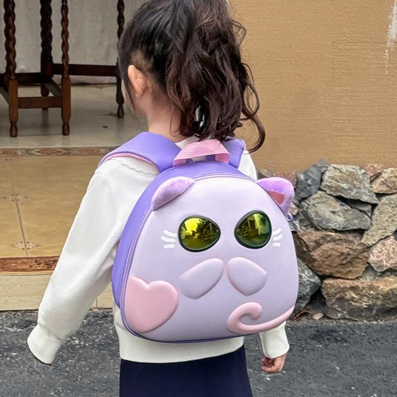 Stylish And Lightweight Childrens Backpack With Charming Cat Image Ideal Preschool For