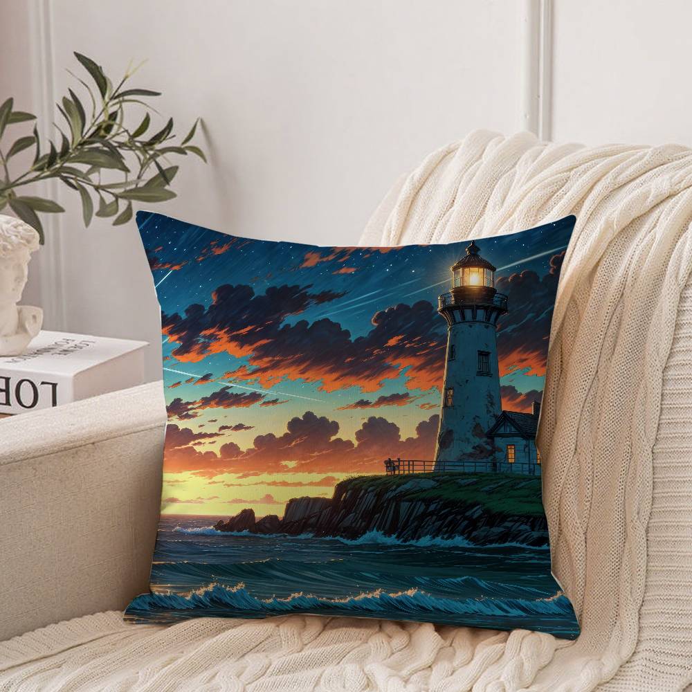 Anime Scenery Design Pillow Case Home Decor Throw For Sofa Bed Car Room Decor Gift Idea
