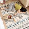 Cotton Linen Boho Rugs for Living Room Muslim Retro Ethnic Anti Slip Bedroom Area Rugs and Carpets Print Tatami Prayer Floor Mat