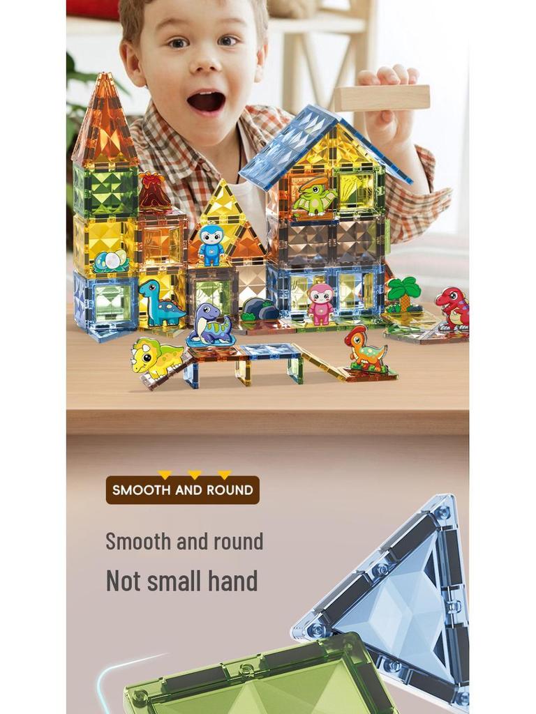 Jade Diamond Magnetic Tiles: Shape-Shifting, Stained Glass Educational Toys for Kids