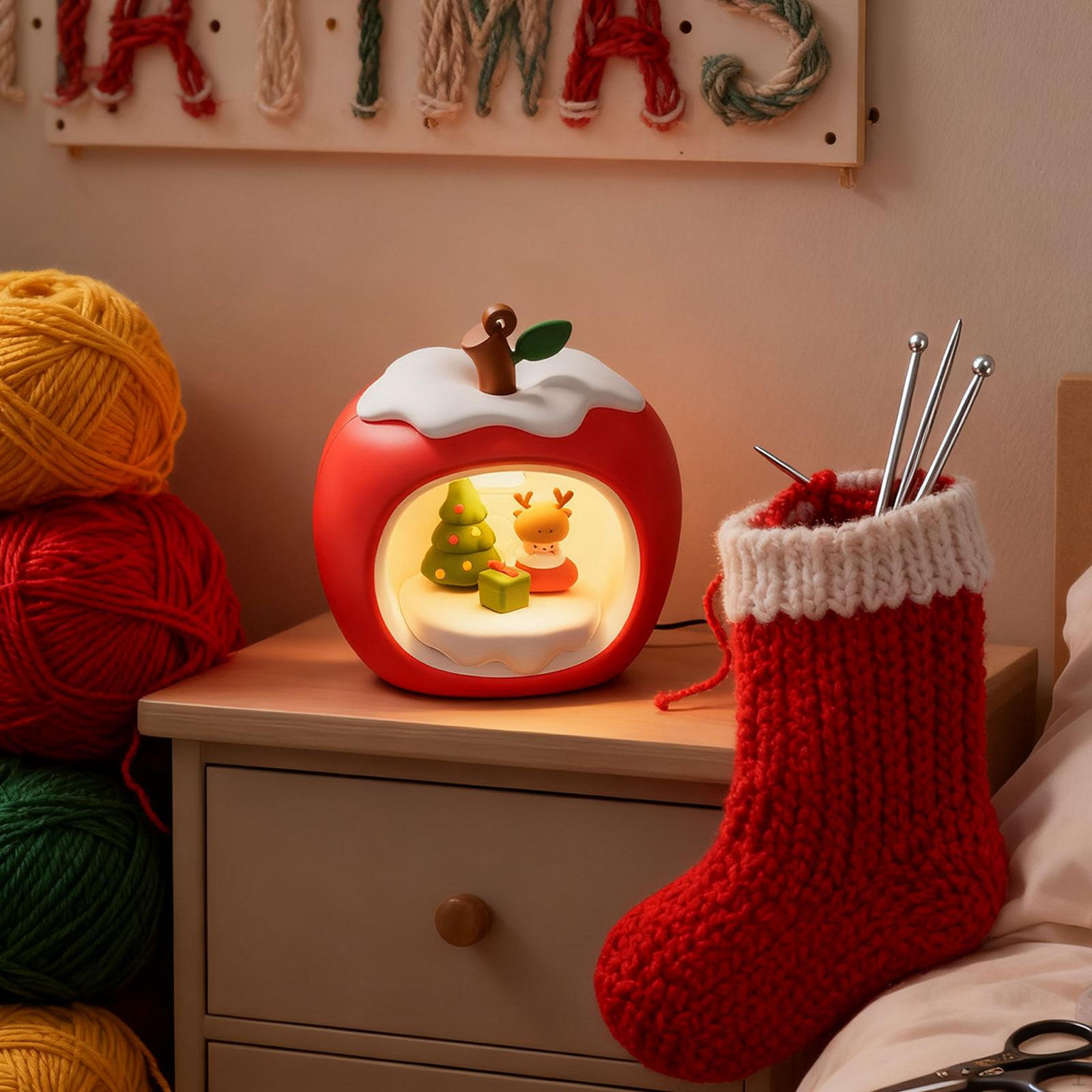 

Apple Night Lights Christmas Decorations with Lanyard Gifts Cute Nursery Light