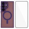 For Samsung Galaxy S23 Ultra Case Compatible with MagSafe WANLONFENG QB Series PC TPU Phone Cover with Screen Film
