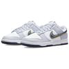 Nike Dunk "3D Swoosh" Leather Slip-resistant Durable Lightweight Low-top Skate Shoes for Men In Grey and White DV6482-100