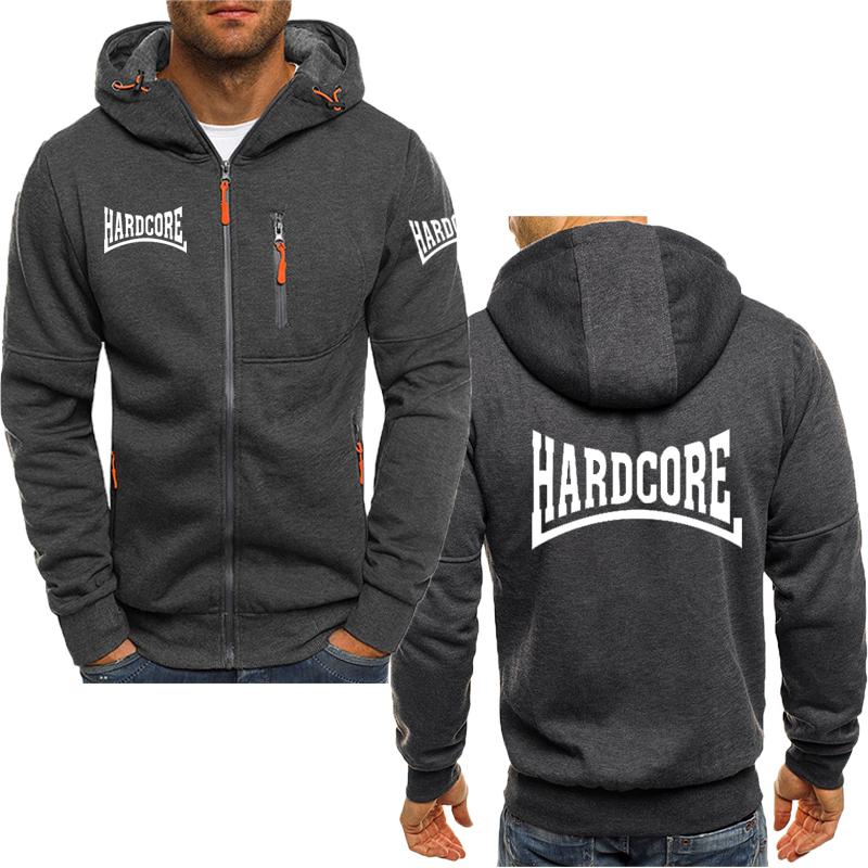 2026 Unisex men's hoodie comfortable top Hardcore printed Harajuku fashion casual Spring autumn solid color zipper jacket