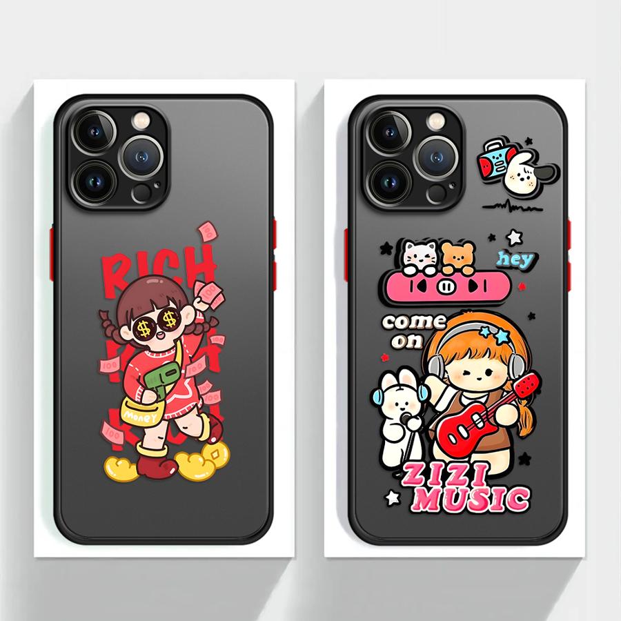 Funda Back Phone Cover Case for iPhone 17 Pro Max 15 11 Air 14 13 Mini 12 7 8 SE XS XR 16 Plus Cartoon Cute Character