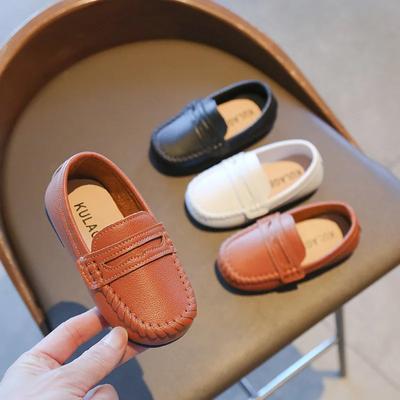 Kinder Jungen Leder 2024 Frühling und Herbst Einfache Slip-on Runde-toe Schule Loafers Flats Mokassins Klassische Formale