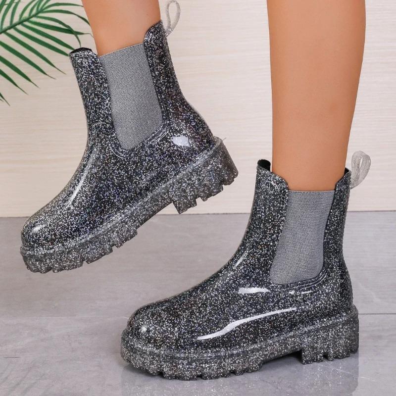 Stivali da Pioggia da Donna Nuovi Stivali da Pioggia in Gomma Impermeabili da Esterno Scarpe da Lavoro da Giardino Suola Spessa Galosce in Gomma Stivali Impermeabili da Donna