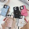 Button Snakeskin Wallet Crossbody Cord Phone Case for IPhone17promax Strap for Apple 16 Card Holder 15