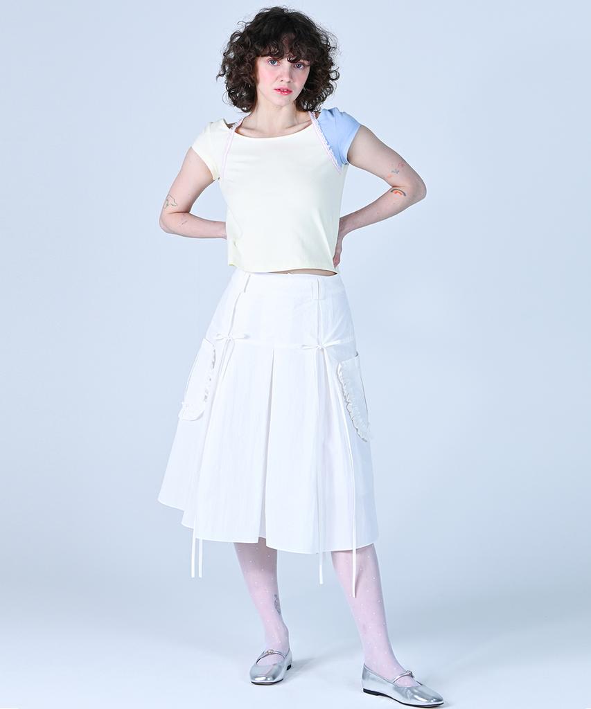 Wove Moment Rosie Side Frill Skirt Ivory Wbdssk001Iv