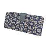 Inden-ya Inden Long Wallet Thin Deer Leather Navy X White Lacquer Forget-Me-Not Pattern 2107-14-181