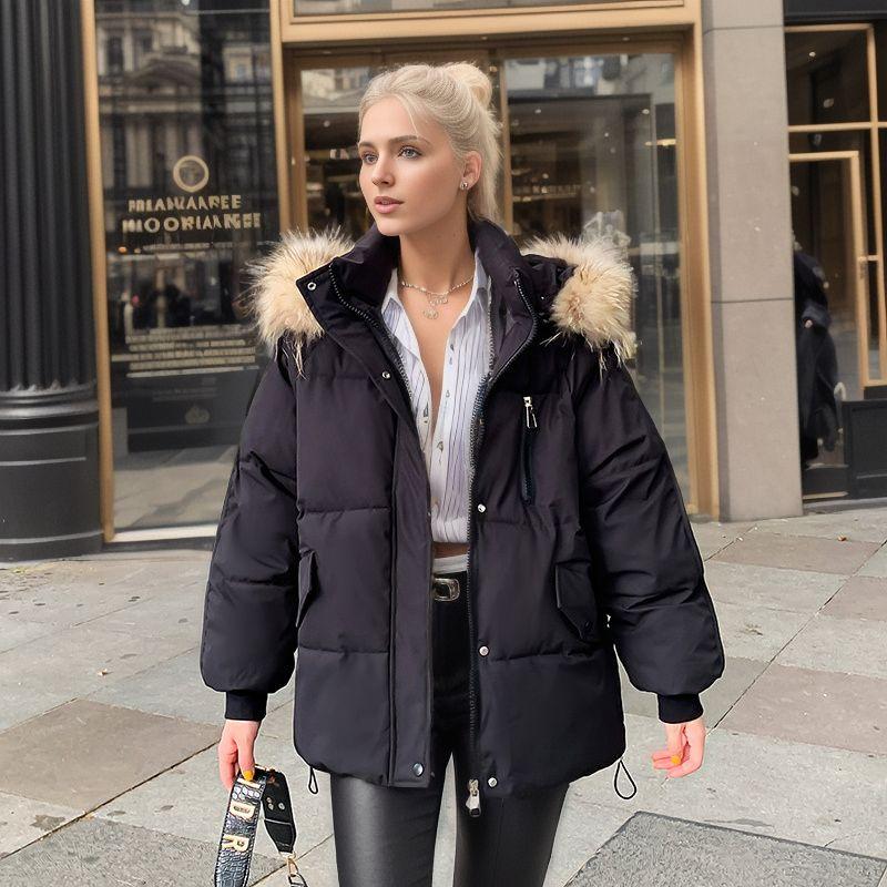 New winter -padded clothes women's short large-size cotton-padded clothes loose casual thickened warm jacket