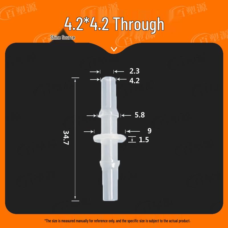 Equal Diameter Direct Hose Connector for Fish Tank Oxygen - PP Plastic Nozzle