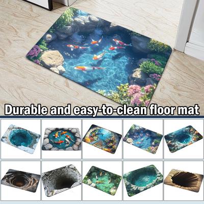60*90cm 3D Visueller Effekt Kristall Samt Bodenmatte für Eingangsbereich, Schmutzabweisend Und Pflegeleicht Fußmatte