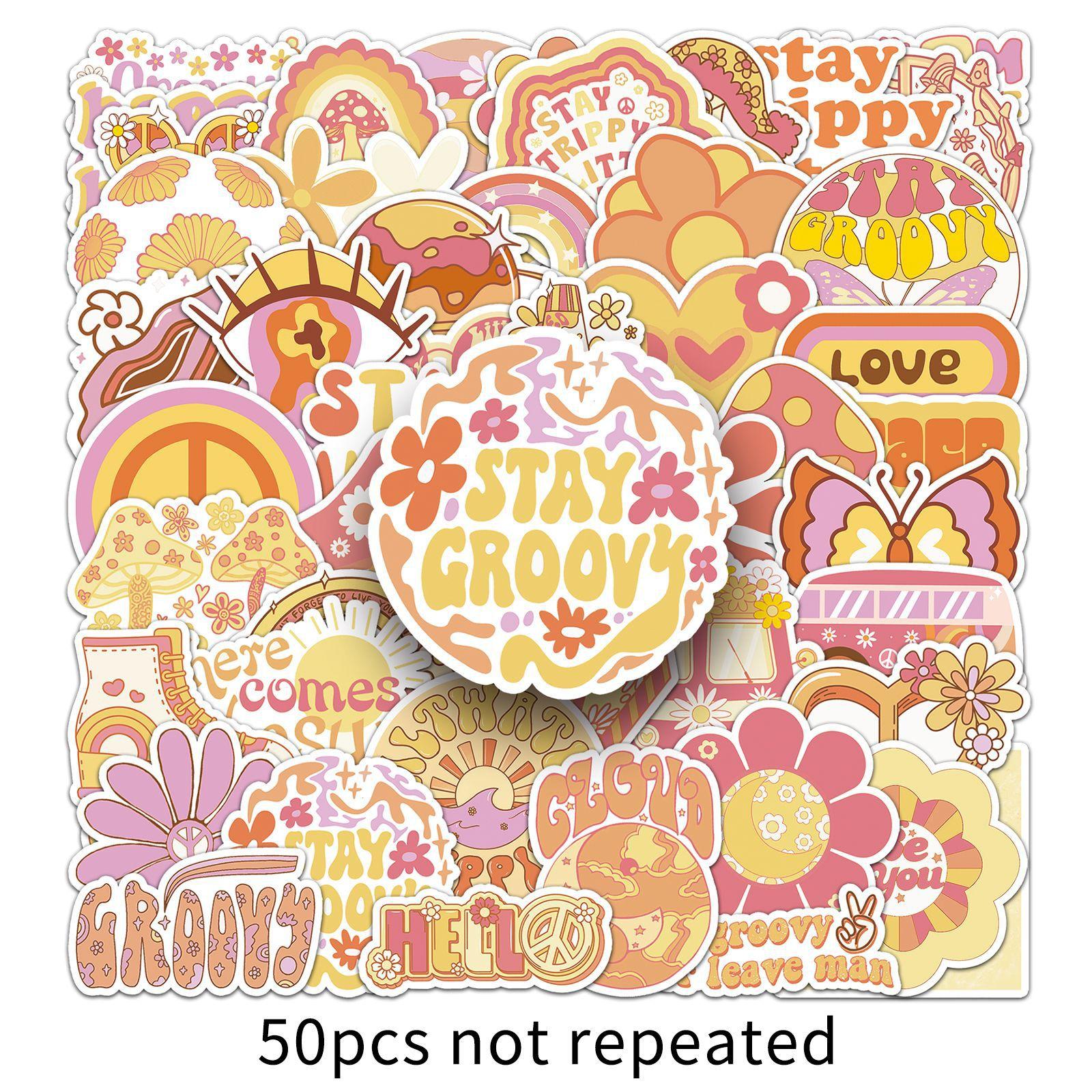 

50 Hippie Graffiti Stickers Personalized Boho Decorative Mobile Phone Case Suitcase Stickers