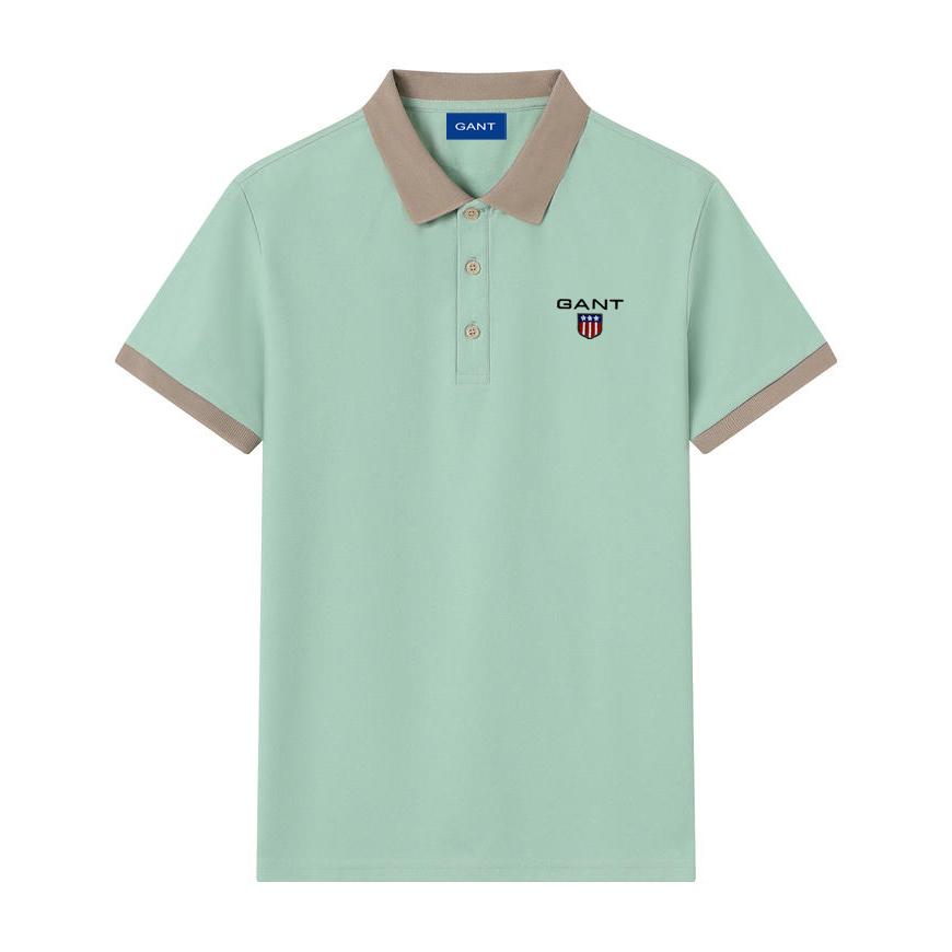 Gant 2025 Sommer Herre Ny Broderi Ensfarget Løs Hurtigtørkende Business Casual Poloskjorte