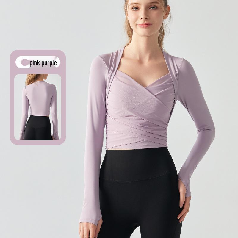 Women s Long Sleeve Fixed Cup Yoga & Pilates Top - Spring/Autumn Style Medium