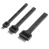 3Pcs 4mm Spacing Prong Chisel Black Alloy Steel 246 Teeth for Round Hole DIY Leather Punching