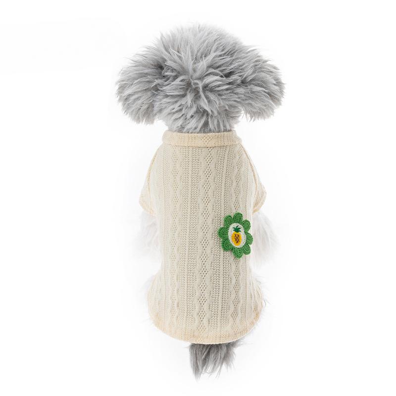 

Новый зимний тканый утолщенный жилет милый подсолнух кошка щенок одежда для домашних животных XXL бежевый