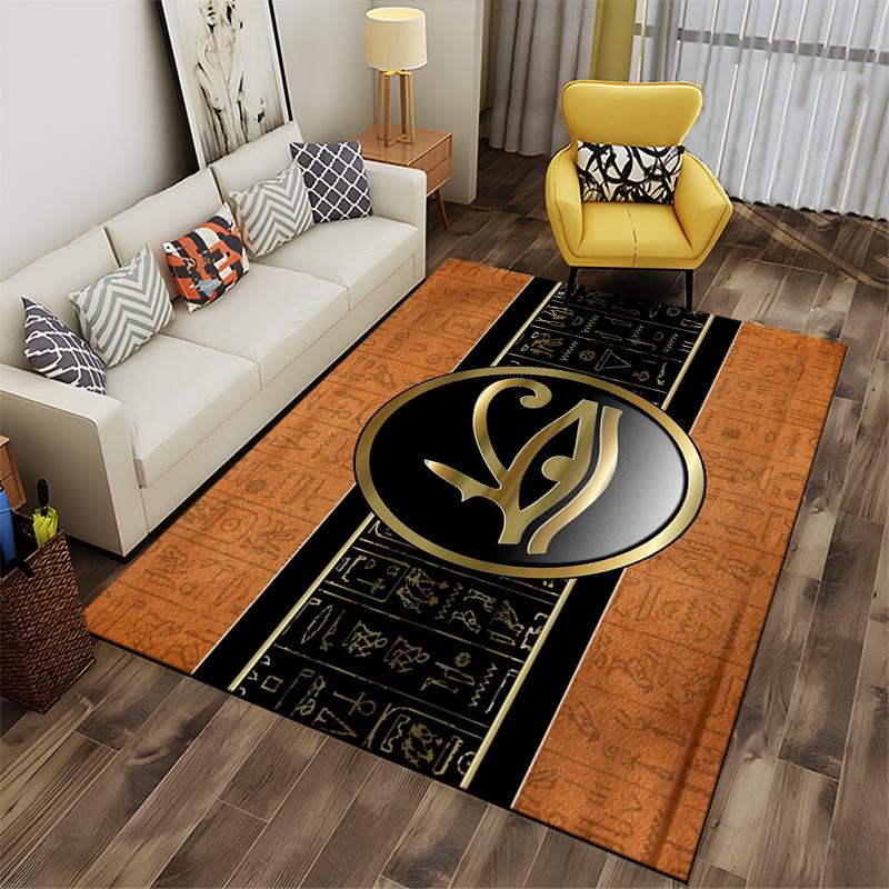 Eye of Horus Ancient Egyptian Design Rug Non-slip rug suitable for living room and bedroom sofas.