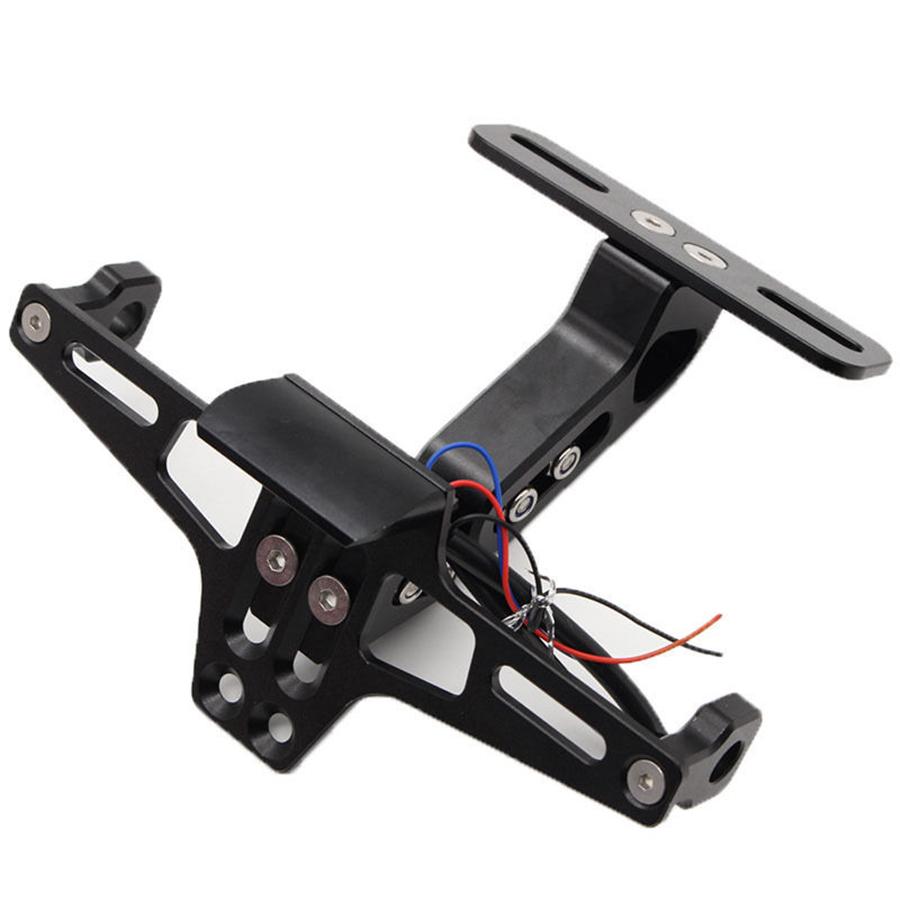 Motorcycle CNC License Plate Holder Bracket LED Rear Light Fender Eliminator Kit