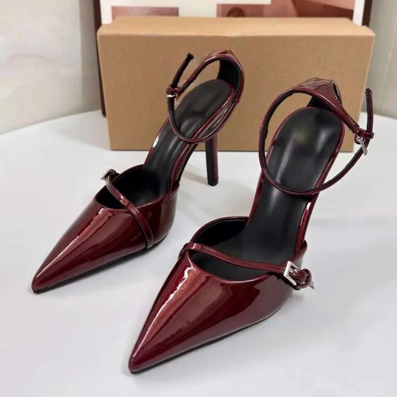 

Elegant High Heeled Women s Shoes Patent Leather Pointed Toe Sexy Red Weddings Bridal Pumps Ladies Luxury Stilettos 36 красный