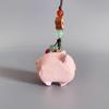 Weave Rope Carved Pig Dolls Pendant Beads Car Keyring Fashion Wooden Pig Keychain  Students