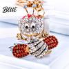 Wear-resistant Keychain Sparkling Rhinestone Bee Cute Animal Key Ring Bag