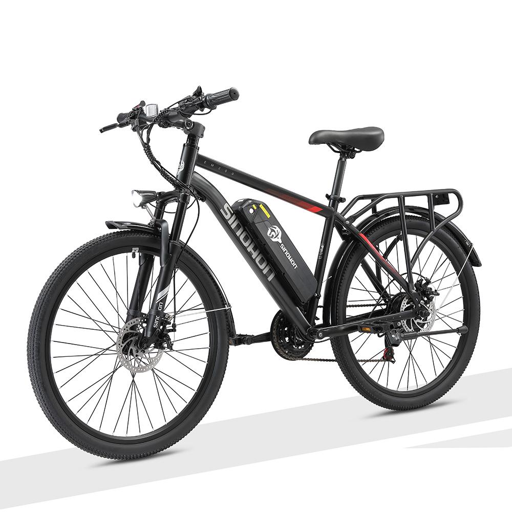 SINOHON EM200 Elektrofahrrad mit 48V 12,5Ah abnehmbarem Akku, SHIMANO 21-Gang schwarz