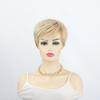 Women Light Blonde Wigs with Bangs Short Layered Hair Synthetic Wave Wig for Daily Cosplay Use Heat Resistant Fibre