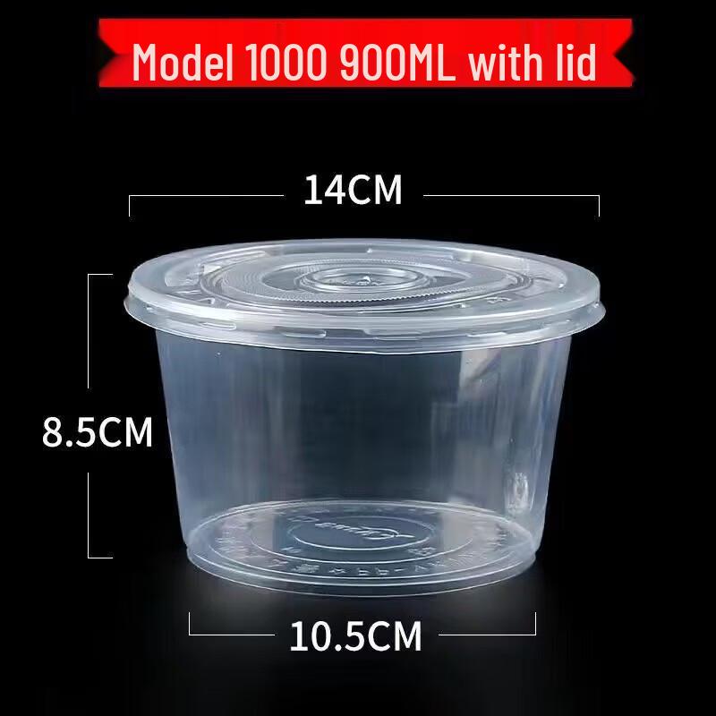 Biaoxing Disposable Round Plastic Bowl with Lid