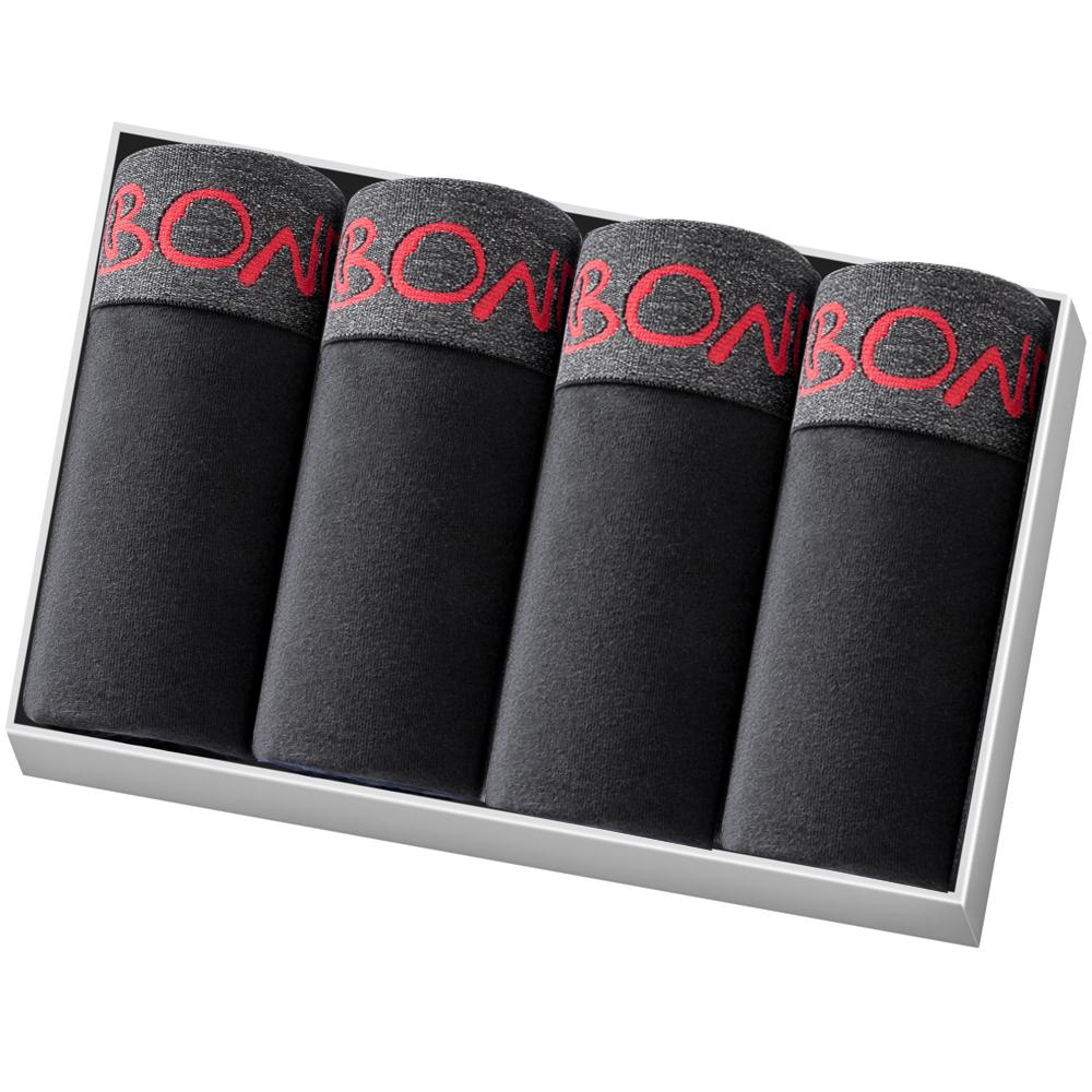 BONITOS 4 stk Ny herre trusepakke Bomullsundertøy for mann Boxershorts Sexy underbukser herre